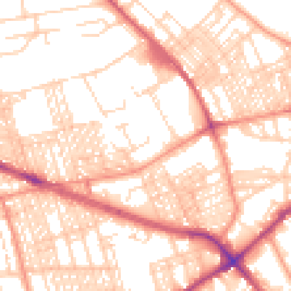 Daytime road noise heatmap for BD9 4SN