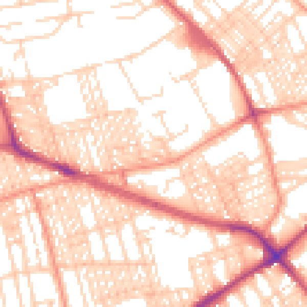 Daytime road noise heatmap for BD9 5AY