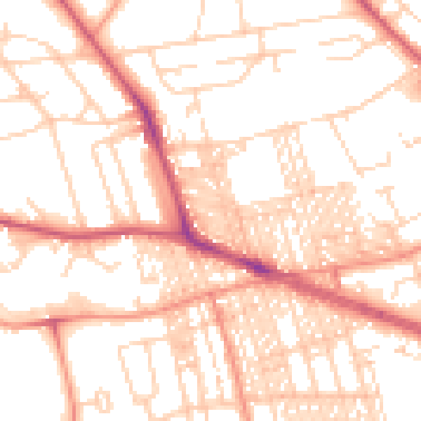 Daytime road noise heatmap for BD9 5DN