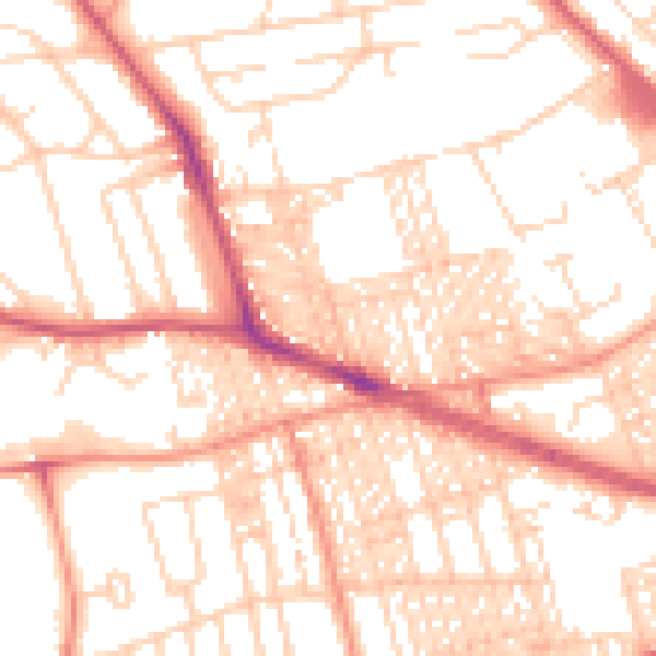 Daytime road noise heatmap for BD9 5DP