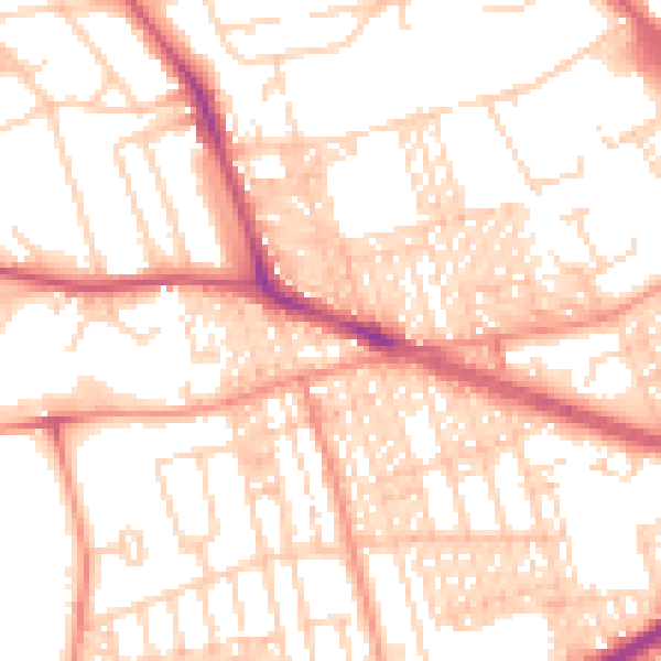 Daytime road noise heatmap for BD9 5DS