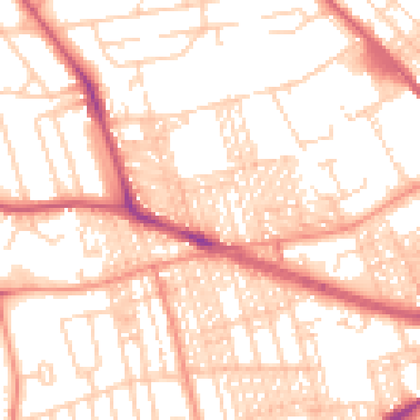 Daytime road noise heatmap for BD9 5DX