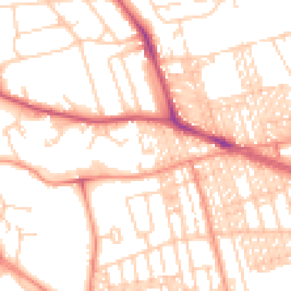 Daytime road noise heatmap for BD9 5HJ