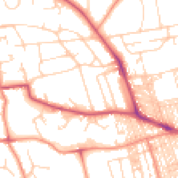Daytime road noise heatmap for BD9 5HN