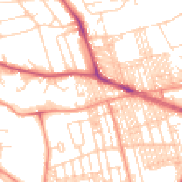 Daytime road noise heatmap for BD9 5HQ