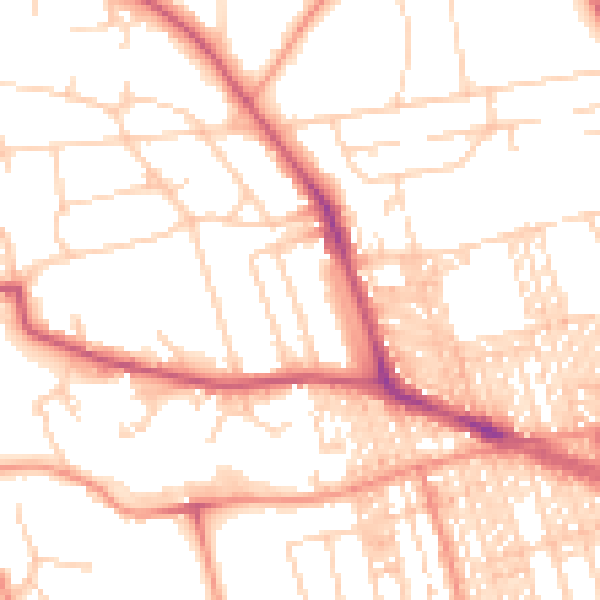 Daytime road noise heatmap for BD9 5HX