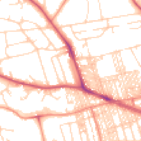 Daytime road noise heatmap for BD9 5JA