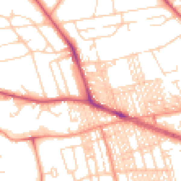 Daytime road noise heatmap for BD9 5JD