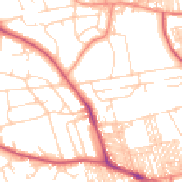 Daytime road noise heatmap for BD9 5LA