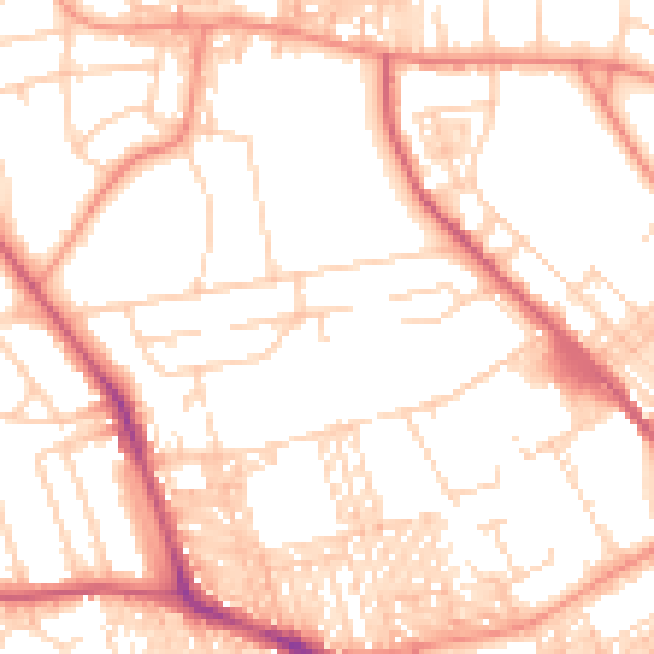 Daytime road noise heatmap for BD9 5LF