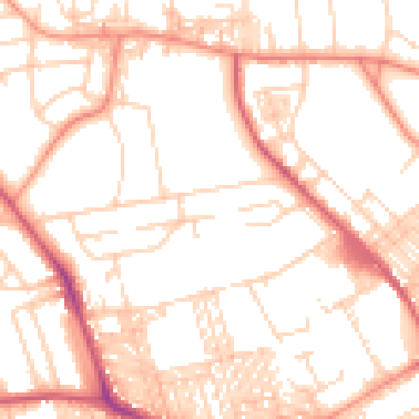 Daytime road noise heatmap for BD9 5LJ