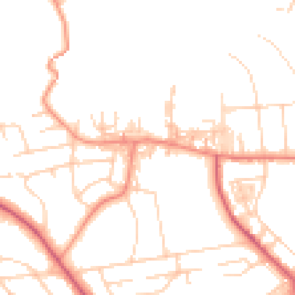Daytime road noise heatmap for BD9 5PG