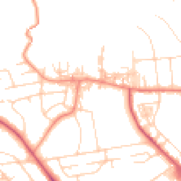 Daytime road noise heatmap for BD9 5PH