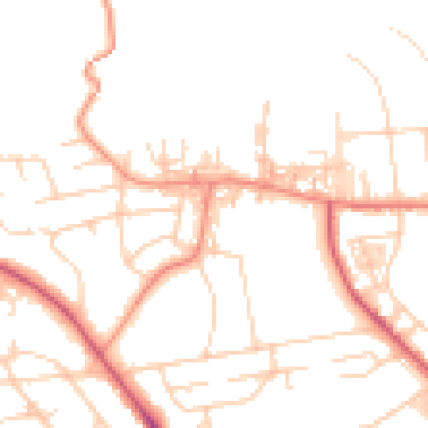 Daytime road noise heatmap for BD9 5PX