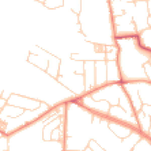 Daytime road noise heatmap for BD9 6AN