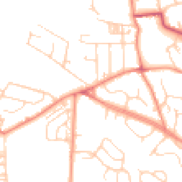 Daytime road noise heatmap for BD9 6BB