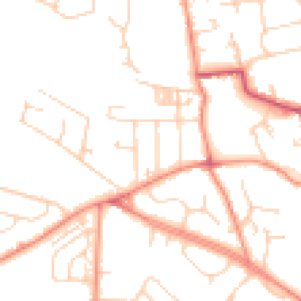 Daytime road noise heatmap for BD9 6BH