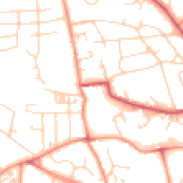 Daytime road noise heatmap for BD9 6BT