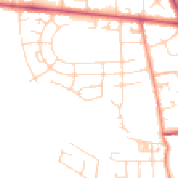 Daytime road noise heatmap for BD9 6BX