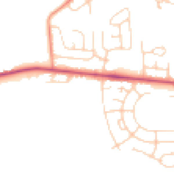 Daytime road noise heatmap for BD9 6FA