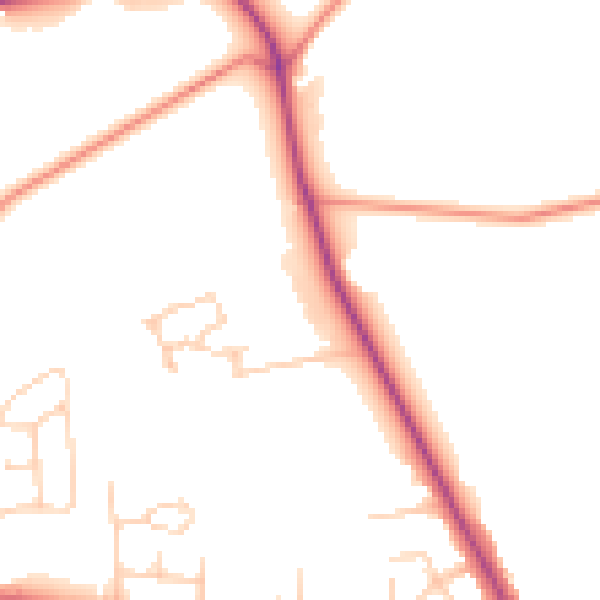 Daytime road noise heatmap for BD9 6FF