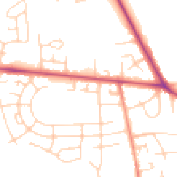 Daytime road noise heatmap for BD9 6JL