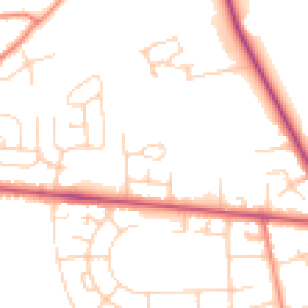 Daytime road noise heatmap for BD9 6LX