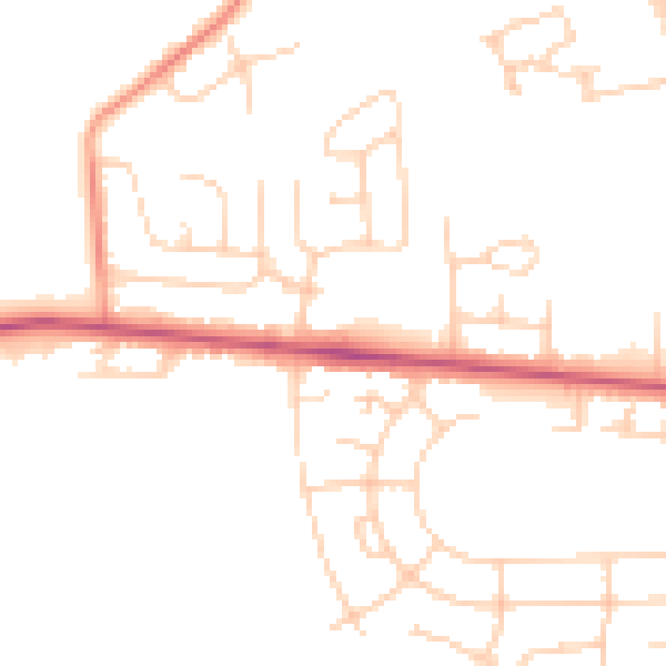 Daytime road noise heatmap for BD9 6NJ