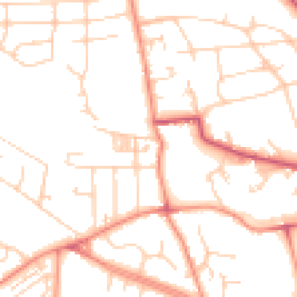 Daytime road noise heatmap for BD9 6PL