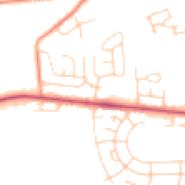 Daytime road noise heatmap for BD9 6PP