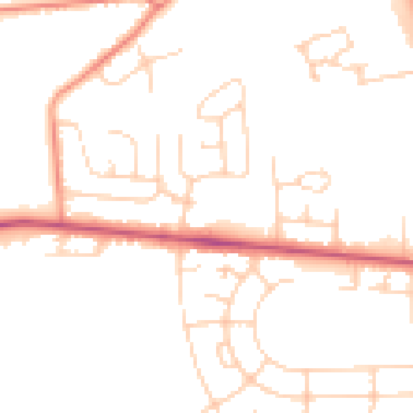 Daytime road noise heatmap for BD9 6PR