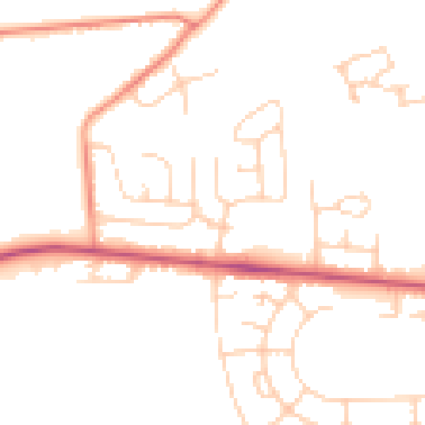 Daytime road noise heatmap for BD9 6PS