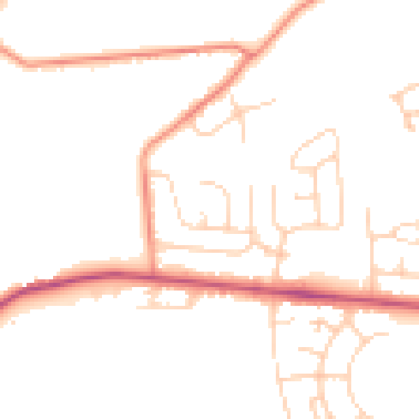 Daytime road noise heatmap for BD9 6QB