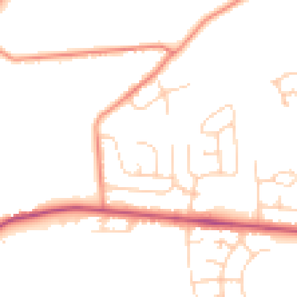 Daytime road noise heatmap for BD9 6QD