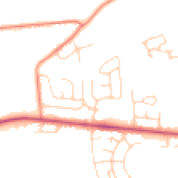 Daytime road noise heatmap for BD9 6QH