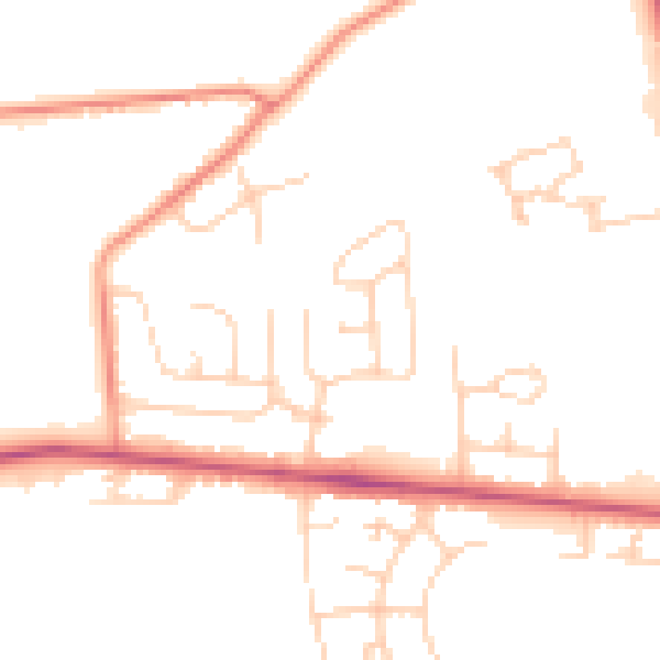 Daytime road noise heatmap for BD9 6QL
