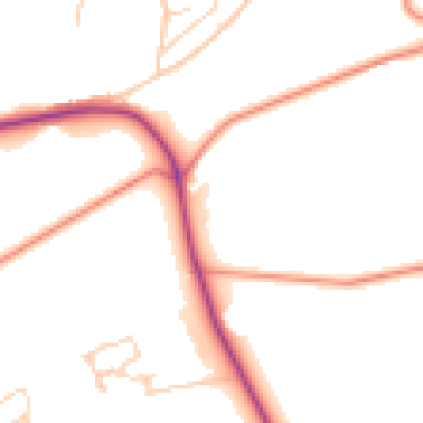 Daytime road noise heatmap for BD9 6SB