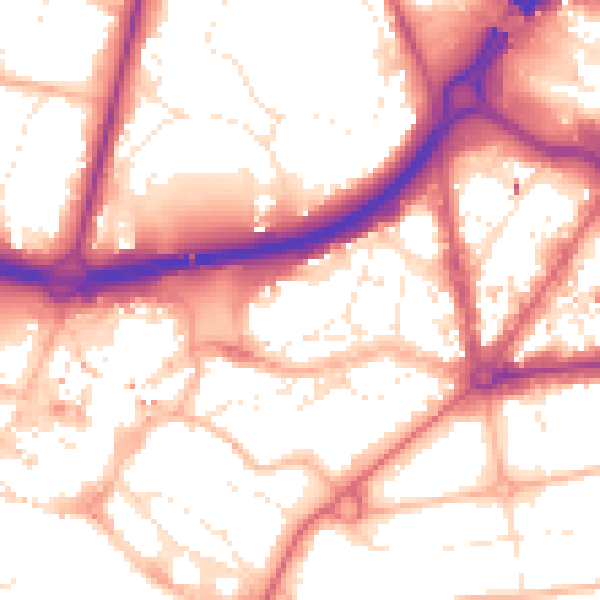 Daytime road noise heatmap for BH1 1AF