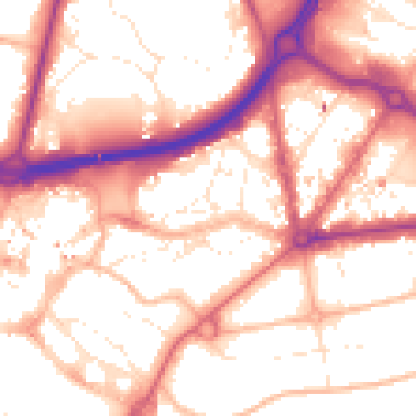 Daytime road noise heatmap for BH1 1AH