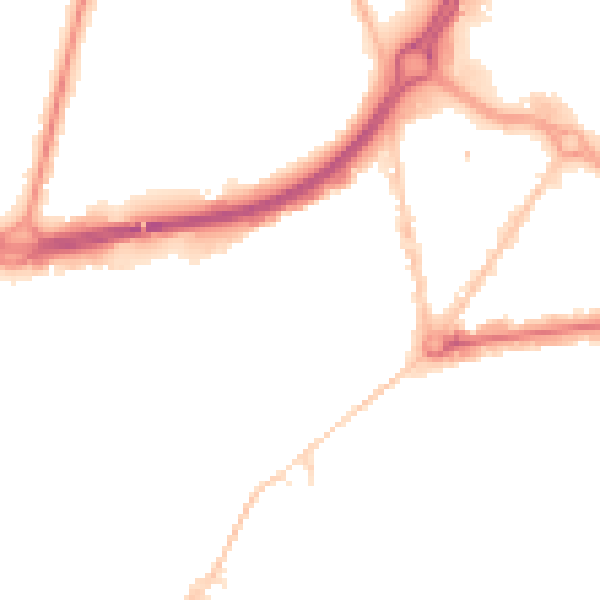 Night-time road noise heatmap for BH1 1AH