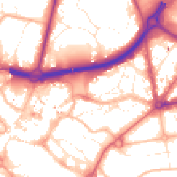 Daytime road noise heatmap for BH1 1AR