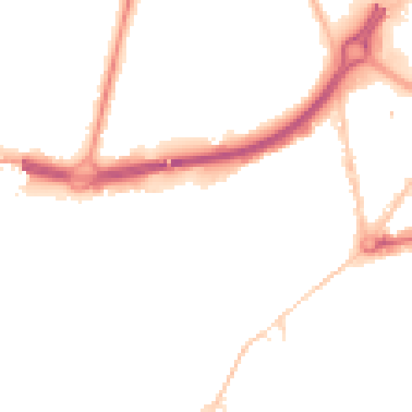 Night-time road noise heatmap for BH1 1AR