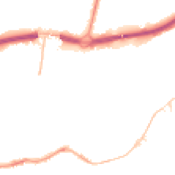 Night-time road noise heatmap for BH1 1AU