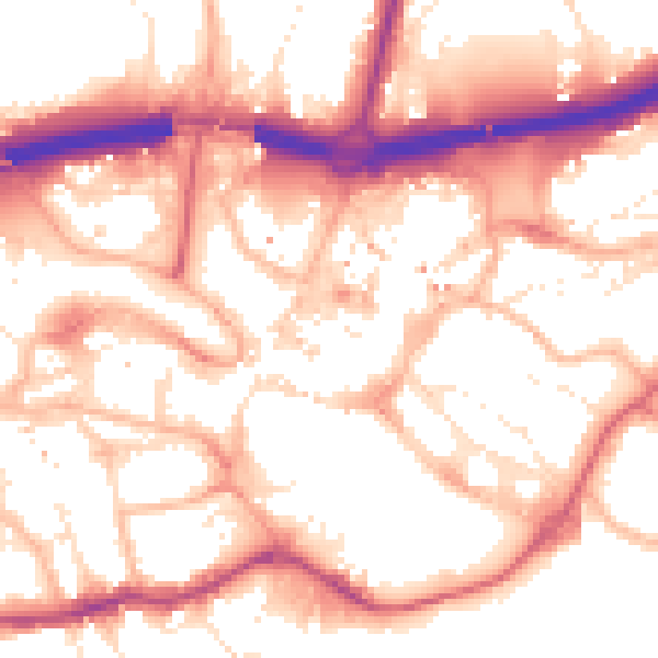 Daytime road noise heatmap for BH1 1AX