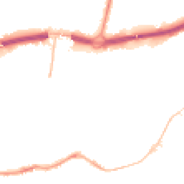 Night-time road noise heatmap for BH1 1AX