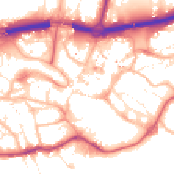 Daytime road noise heatmap for BH1 1BA