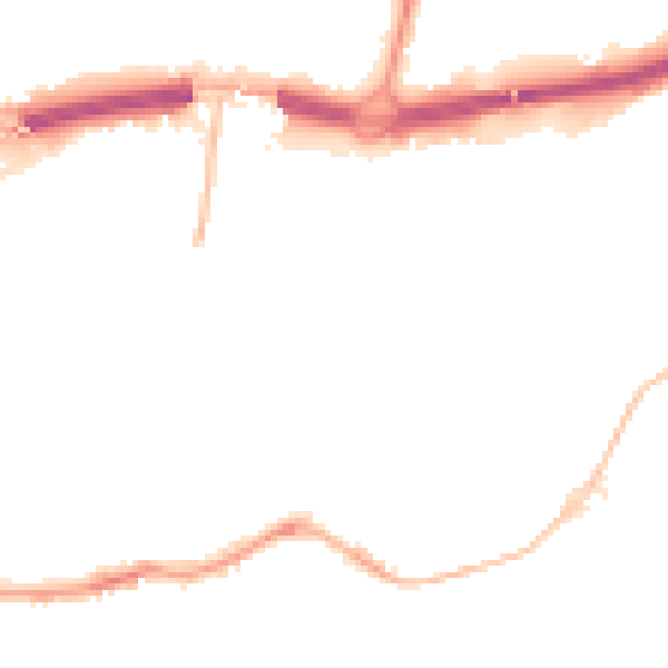 Night-time road noise heatmap for BH1 1BA