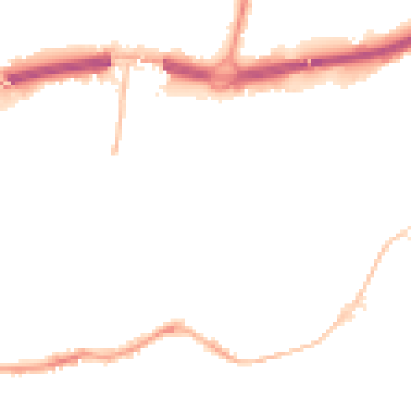 Night-time road noise heatmap for BH1 1BB