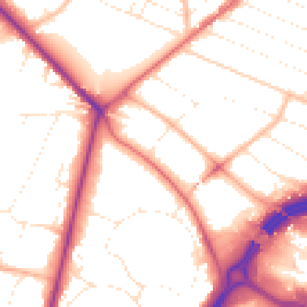 Daytime road noise heatmap for BH1 1BH
