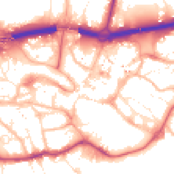 Daytime road noise heatmap for BH1 1BL